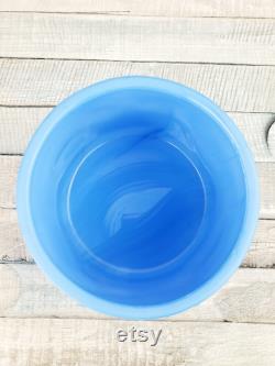 Akro Agate blue slag milk glass powder dish with scotties, marbled blue milkglass dish with scottie dogs, 1939-1942