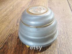 Aluminum Dome Shaped Music Powder Box 1940's Dresser Accessory Working Condition