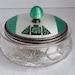 Amazing British 1935 Albert Carter Sterling Silver and Enamel Topped Powder Jar