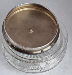Amazing British 1935 Albert Carter Sterling Silver and Enamel Topped Powder Jar