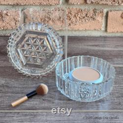Anchor Hocking Glass Powder Box, Candy Dish, Jewelry Trinket Holder