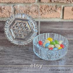 Anchor Hocking Glass Powder Box, Candy Dish, Jewelry Trinket Holder