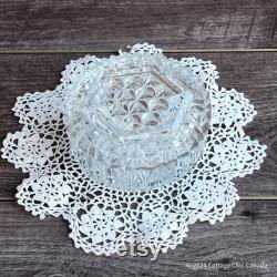 Anchor Hocking Glass Powder Box, Candy Dish, Jewelry Trinket Holder