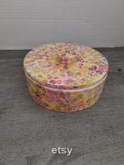 Ancora Hand Decorated Covered Powder Box Dish Made in Italy