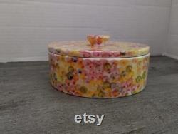 Ancora Hand Decorated Covered Powder Box Dish Made in Italy