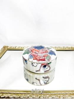 Andrea By Sadek Trinket Jewelry Box Floral Enameled Porcelain with Lid