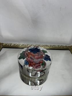 Andrea By Sadek Trinket Jewelry Box Floral Enameled Porcelain with Lid