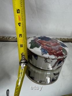 Andrea By Sadek Trinket Jewelry Box Floral Enameled Porcelain with Lid