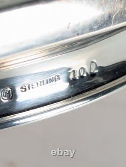 Antique 1893 Gorham Sterling Silver Glass Powder Jar Dresser Vanity Box 60g Lid
