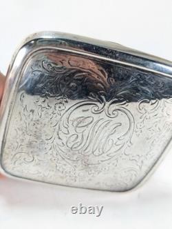 Antique 1893 Gorham Sterling Silver Glass Powder Jar Dresser Vanity Box 60g Lid