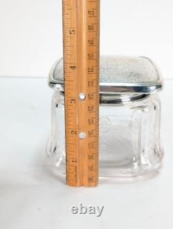 Antique 1893 Gorham Sterling Silver Glass Powder Jar Dresser Vanity Box 60g Lid Antique 1893 Gorham Sterling Silver Glass Powder Jar Dresser Vanity Box 60g Lid