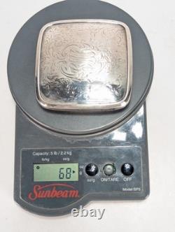 Antique 1893 Gorham Sterling Silver Glass Powder Jar Dresser Vanity Box 60g Lid