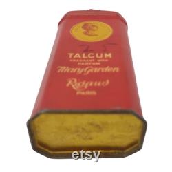 Antique 1920s Rigaud Paris Mary Garden Perfume Talcum Toilet Powder Full Tin