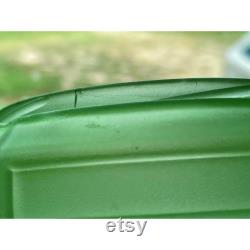 Antique 1930s LE Smith 3 Birds Green Satin Uranium Glass Powder Trinket Box