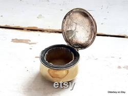 Antique 19th Century Silver Plated EPNS Powder Box Collectible Retro Metal Compact D10 1028
