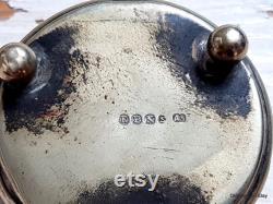 Antique 19th Century Silver Plated EPNS Powder Box Collectible Retro Metal Compact D10 1028