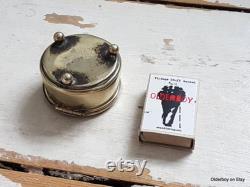 Antique 19th Century Silver Plated EPNS Powder Box Collectible Retro Metal Compact D10 1028