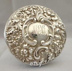 Antique 3 Tall Dominick and Haff Sterling Silver and Glass Vanity Dresser Jar 1482088111