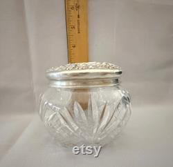 Antique 3 Tall Dominick and Haff Sterling Silver and Glass Vanity Dresser Jar 1482088111