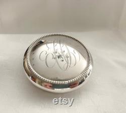 Antique 3 Tall Victorian Edwardian Etched Sterling Silver and Crystal Trinket Vanity Dresser Jar 1258101655