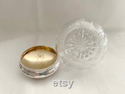 Antique 3 Tall Victorian Edwardian Etched Sterling Silver and Crystal Trinket Vanity Dresser Jar 1258101655