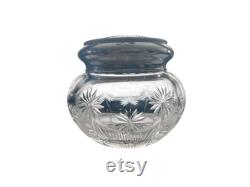 Antique 3 Tall Victorian Edwardian Etched Sterling Silver and Crystal Trinket Vanity Dresser Jar 1258101655