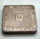 Antique 835 Solid Silver Ladies Powder Box Engraved Hallmark with Initials MJ