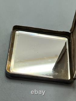 Antique 835 Solid Silver Ladies Powder Box Engraved Hallmark with Initials MJ