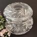 Antique American Cut Crystal Dresser Jar hair Receiver, Brilliant Cut Glass Jar, Vanity Decor, Cotton Ball Holder Jar, Jar for Potpourri