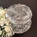 Antique American Cut Crystal Powder Jar, Cut Glass Vanity Dresser Jar, Brilliant Cut Glass Jar, Vanity Decor, Cotton Ball Holder Jar