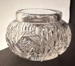 Antique American Cut Crystal Powder Jar, Cut Glass Vanity Dresser Jar, Brilliant Cut Glass Jar, Vanity Decor, Cotton Ball Holder Jar