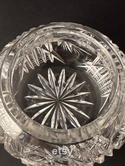 Antique American Cut Crystal Powder Jar, Cut Glass Vanity Dresser Jar, Brilliant Cut Glass Jar, Vanity Decor, Cotton Ball Holder Jar