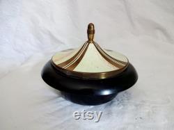 Antique Art Deco Bakelite Musical Powder Bowl Jalco Swiss Movement Lili Marlene 1930s 1940s Music Box Vanity Dressing Table Item