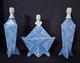 Antique Art Deco Bavarian 2 Flapper Perfume Bottles & Powder Box Set Euc Stamped