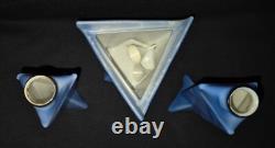 Antique Art Deco Bavarian 2 Flapper Perfume Bottles & Powder Box Set Euc Stamped