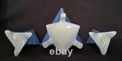 Antique Art Deco Bavarian 2 Flapper Perfume Bottles & Powder Box Set Euc Stamped