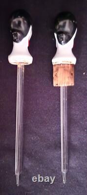 Antique Art Deco Bavarian 2 Flapper Perfume Bottles & Powder Box Set Euc Stamped