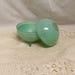 Antique Art Deco Powder Jar Impressed Rose Lid Green Painted Glass Powder Box