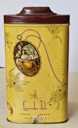 Antique Art Deco Powder Tin Lavender Talc