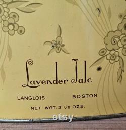 Antique Art Deco Powder Tin Lavender Talc