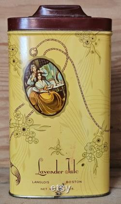Antique Art Deco Powder Tin Lavender Talc