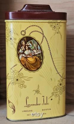 Antique Art Deco Powder Tin Lavender Talc