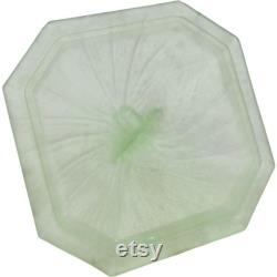 Antique Art Deco Uranium Glass Ramses Roxana Powder Jar Vintage 1920's Uranium Powder Jar