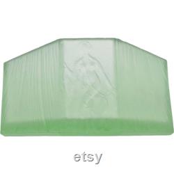Antique Art Deco Uranium Glass Ramses Roxana Powder Jar Vintage 1920's Uranium Powder Jar