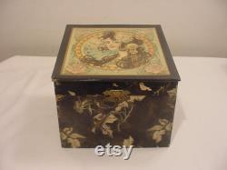 Antique Art Nouveau Powder Box With Beautiful Lady's Portrait On Top 25 292