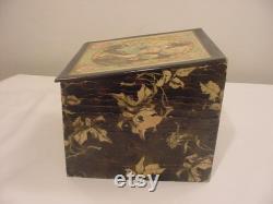 Antique Art Nouveau Powder Box With Beautiful Lady's Portrait On Top 25 292