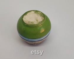 Antique Art Nouveau Sterling Silver Porcelain Powder Pot Dutch Lady and Seagull Scene, London 1904