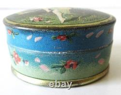 Antique As The Petals Face Powder Lazell Perfumer Tin Compact Art Nouveau Lady