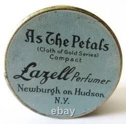 Antique As The Petals Face Powder Lazell Perfumer Tin Compact Art Nouveau Lady