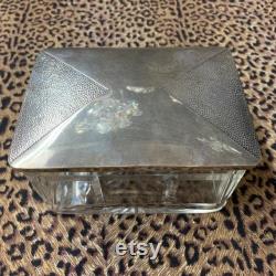 Antique Baccarat and Sterling Dresser Box